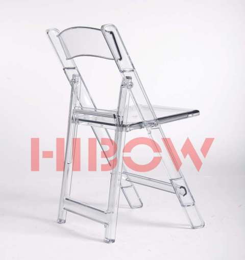 HIbow Wholesale Used Resin White Folding Wedding Chair UV-resistant outdoor folding chair