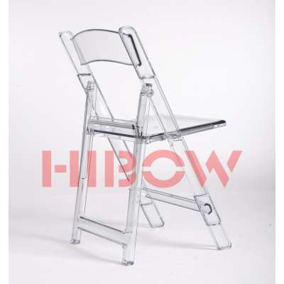 HIbow Wholesale Used Resin White Folding Wedding Chair UV-resistant outdoor folding chair